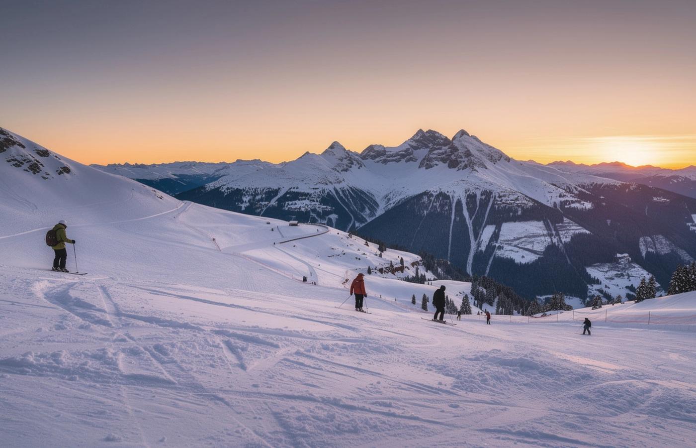 Ski slopes at sunrise